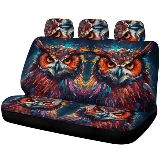 Discover Owl Colorful Car Back Seat Cover Custom Car Accessories