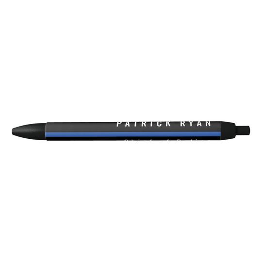 Discover Police Thin Blue Line Monogrammed Name Black Ink Pen