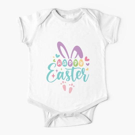 Discover Bunny Rabbit Face Funny Happy Easter Onesie, Easter Baby Bodysuit