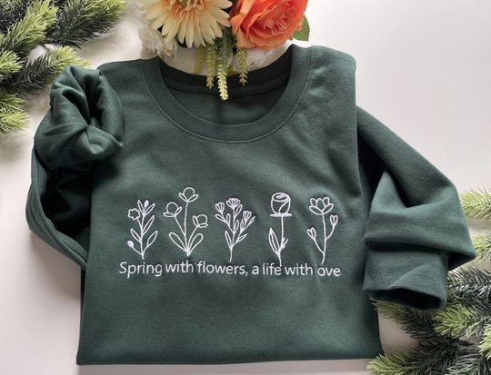 Discover Floral Embroidered Sweatshirt Collection