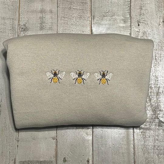 Discover Embroidered Bumble Bee Bee Sweatshirt -Cute Sweatshirt