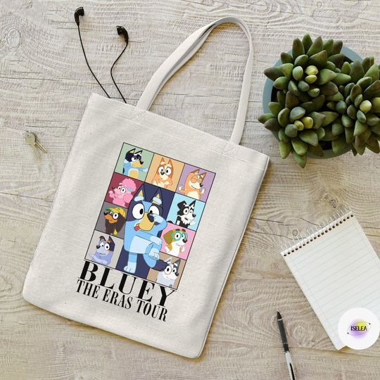 Discover BlueyDad The Era Tour Tote Bag, BlueyDad Bandit Heeler Tote Bag