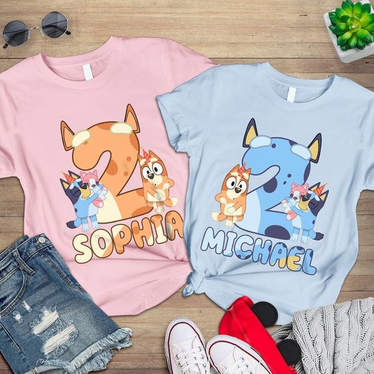 Discover Custom BlueyDad Birthday Celebration Shirt