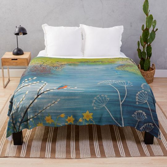 Discover Spring at Kingfisher Pool Throw Blanket