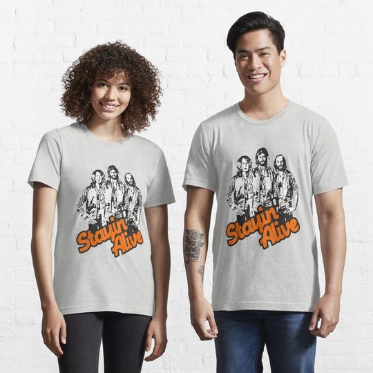 Discover Stayin Alive Bee Gees Band Essential T-Shirt