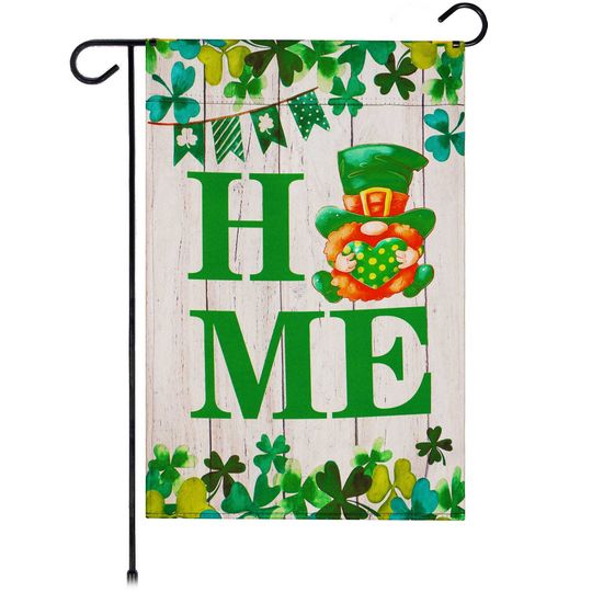 Discover Garden Flag Home St. Patrick's Day Gnome with Green Heart