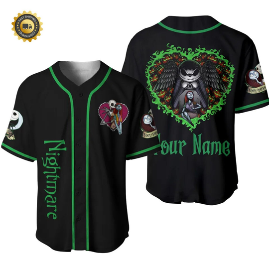 Discover Personalized Happy Valentine's Day Nightmare Couple Fans Baseball Jersey Shirt