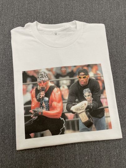 Discover Dennis Rodman T-Shirt Vintage 90s Basketball Hulk Hogan T-Shirt