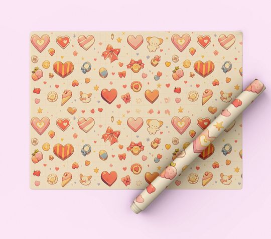 Discover Kawaii Valentine's Day Gift Wrapping Paper
