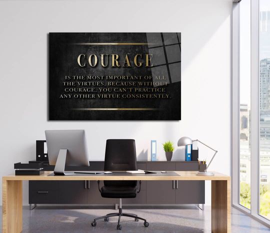 Discover Courage Noun Wall Art Workout Motivation Sign Canvas Art Home Decor Modern Office Decor es