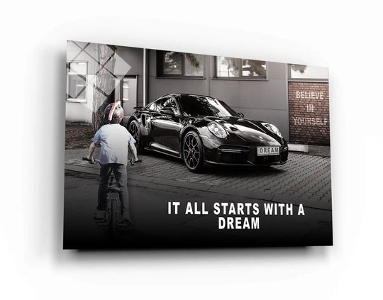 Discover It All Starts With A Dream- Motivational Wall Art Canvas Print Office Decor Entrepreneur Canvas