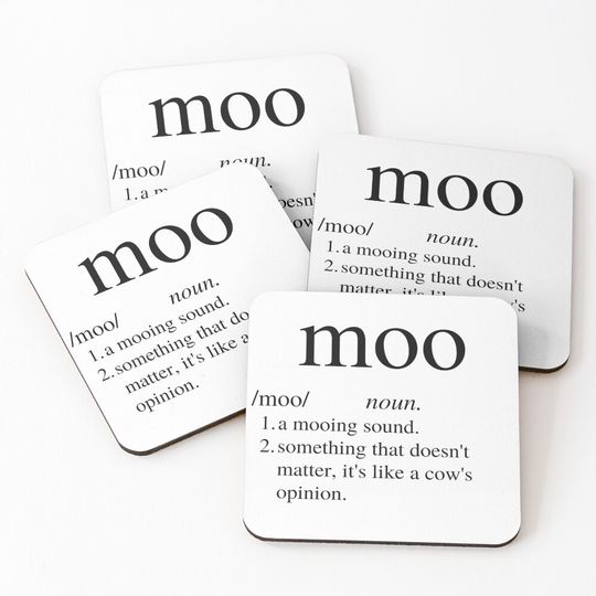 Discover Moo Point Dictionary Coasters