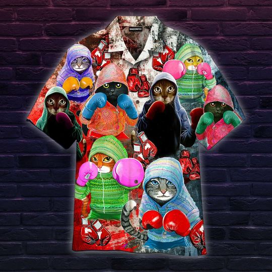 Discover New Amazion Boxing Cats 3D Hawaii Shirt, Cat Lover Gift US SIZE BEST Price