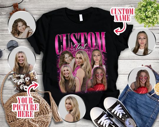 Discover Custom Bootleg Rap Shirt | Custom Photo Vintage Graphic 90s
