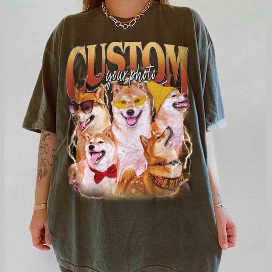 Discover Pet Custom Vintage Washed Shirt, Custom Cat Graphic Unisex T-Shirt