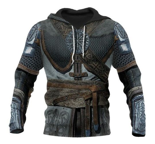 Discover Men Viking Armor Tattoo 3D All Over Printed Hoodies Harajuku Hooded 10 Type
