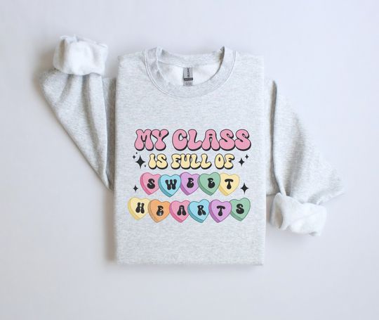 Discover Cute Teacher Valentine's Day Sweatshirt