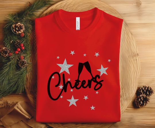 Discover Cheers Shirt, Gold Glitter Cheers Sweatshirt, New Years Sweatshirt