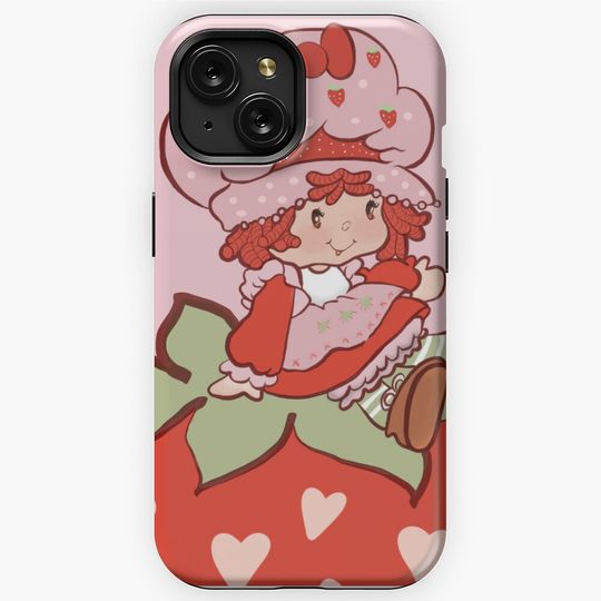 Discover 80s aesthetic shortcake strawberry cartoon  iPhone Case