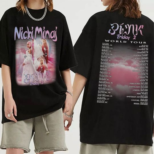 Discover Nic ki Mi naj World Tour Shirt, Nicki Minaj Statue Tee Shirt, Gag City Shirt, Pink Friday 2 Merch