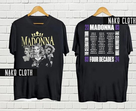 Discover 2024 Tour Madonna The Celebration Unisex T-Shirt, Madonna 90s Vintage