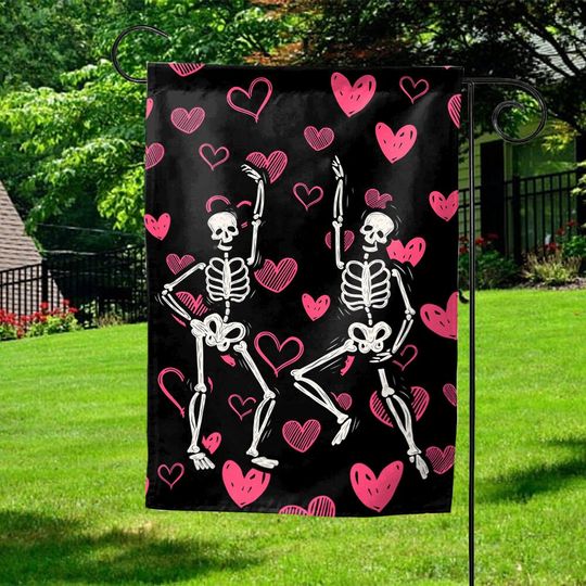 Discover Dancing Skeletons, Skeleton Garden Flag, Valentine's Day House Banner