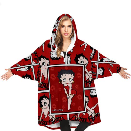 Discover Betty Boop Fleece Hoodie Blanket