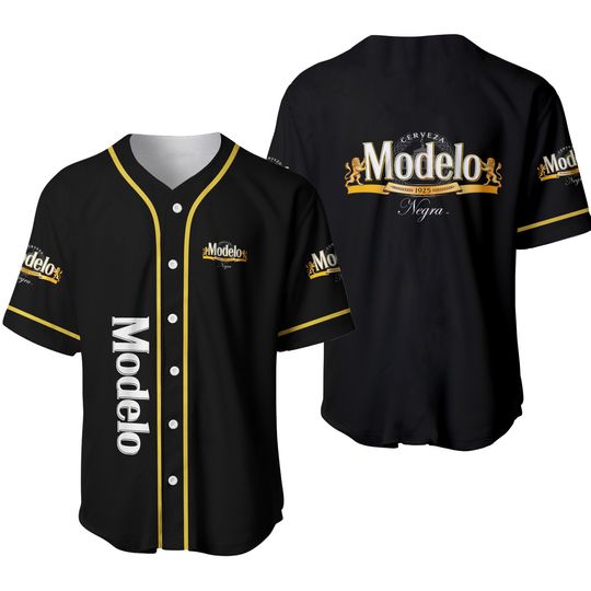 Discover Black Modelo Baseball Jersey