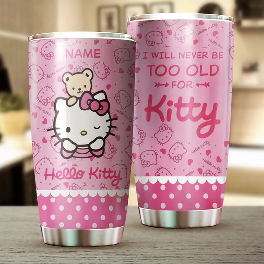 Discover Kitty Cat Tumbler, Personalized Hello Cat Tumbler