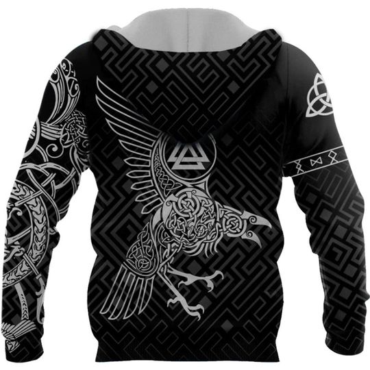 Discover NORSE RAVEN Hoodie 3D Printing Norse Myth Tattoos