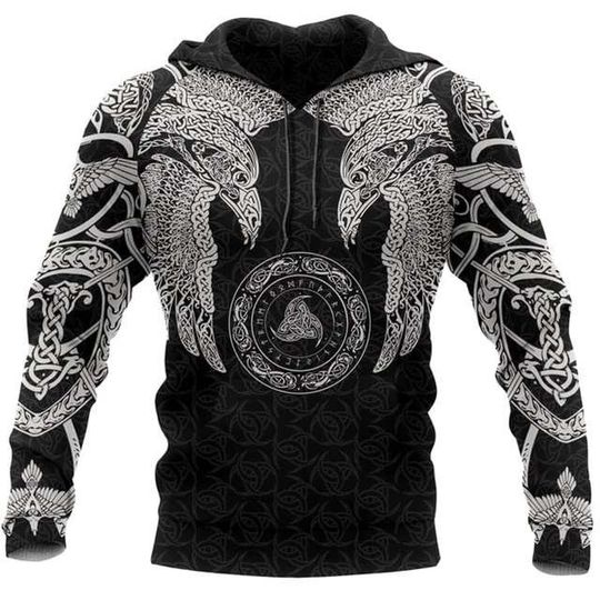 Discover Vikings of Tattoo Hoodie 3D Printing Norse Myth Tattoos