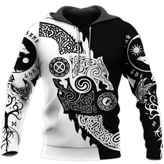 Discover Vikings of Tattoo Hoodie 3D Printing Norse Myth Tattoos