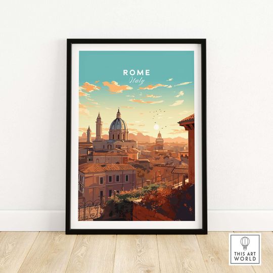 Discover Rome Print | Italy Travel Poster | Birthday present | Wedding anniversary gift
