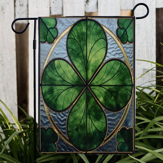 Discover Happy Saint Patrick's Day Flag, Lucky Shamrock Patrick's Day Flag, Irish Celtic Cross Flag