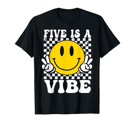 Discover Five Is A Vibe 5th Birthday 5 Years Old T-Shirt