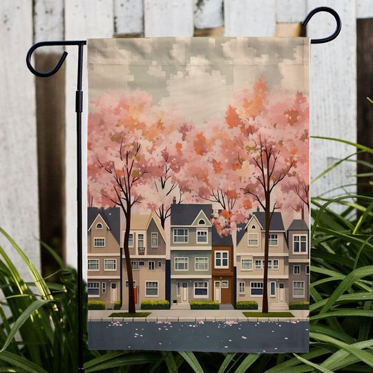 Discover Spring Town Cherry Blossom Flag