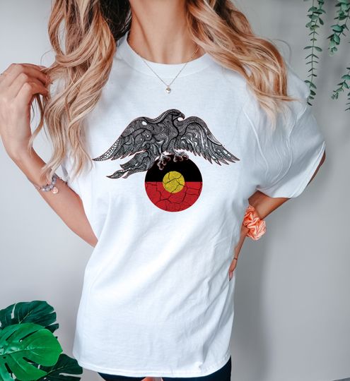 Discover Unisex eagle t-shirt, Aboriginal artwork, survival day tshirt