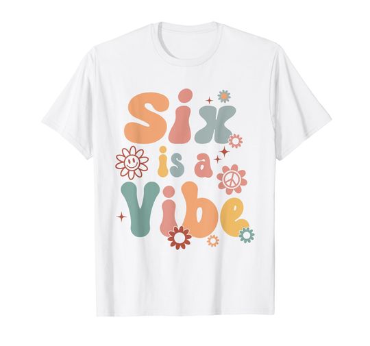 Discover Boho Six is a Vibe Cute 6th birthday T-Shirt