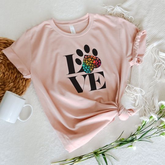 Discover Paw Heart T Shirt, Dog Mom Paw Shirt, Dog Valentines Shirt