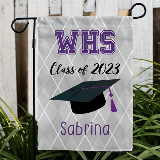 Discover Personalized w/ Name & School Name Flag, College Graduation Flag