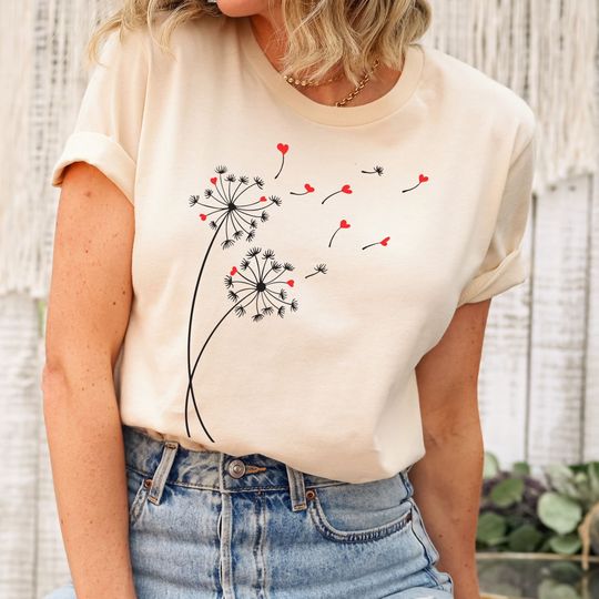 Discover Dandelion Heart Valentine's Day t-shirt, Dandelion Shirt