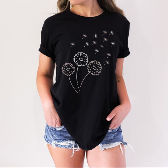 Discover Wildflower Tee, Dandelion Shirt for Women, Inspirational Shirt