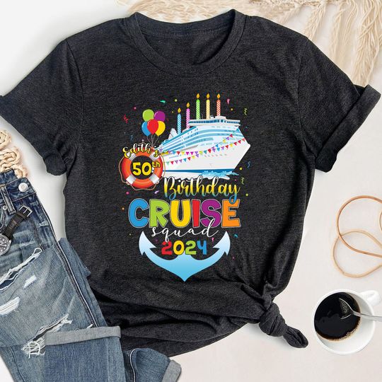 Discover Personalized Birthday Cruise Crew Shirt, Custom 50th Birthday Shirt