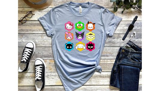Discover Cute Kitty and Friends Tshirt, Cute Inspired Animated Group Character Shirt