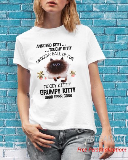 Discover Annoyed Kitty Grouchy Ball Of Fur T-Shirt