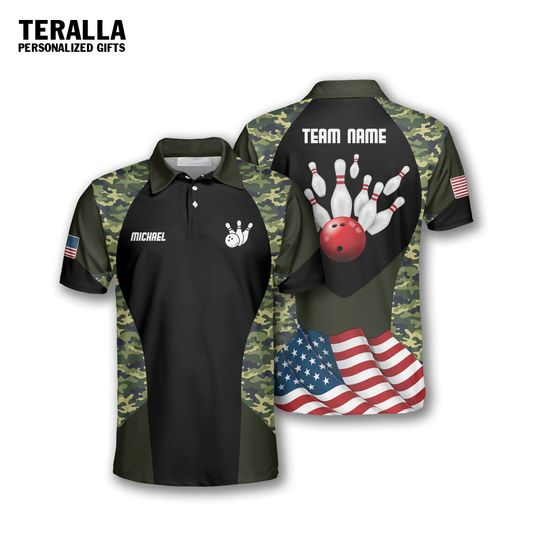Discover Team Pattern Camo Waving Flag Polo Shirt