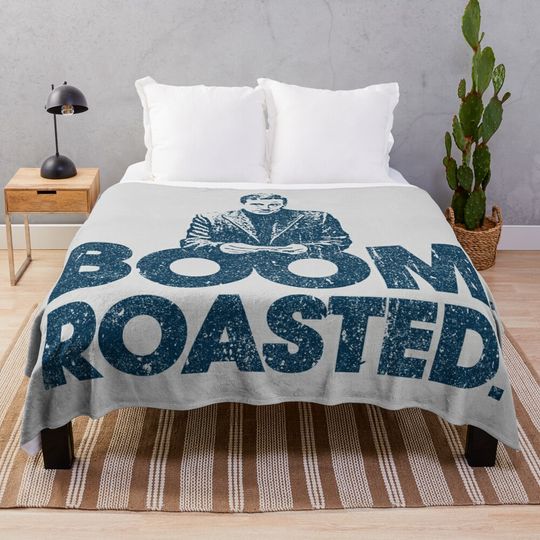 Discover Boom. Roasted. - Michael Scott Throw Blanket