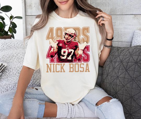 Discover Vintage Nick Bosa Shirt, Nick Bosa Football shirt, Classic 90s Graphic Tee