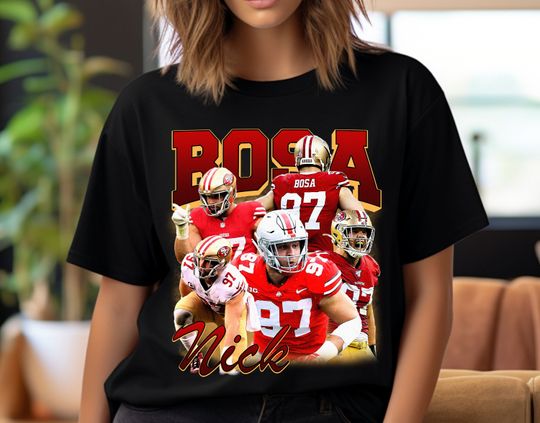 Discover Vintage 90s Graphic Style Nick Bosa T-Shirt, Nick Bosa Football Bootleg Gift