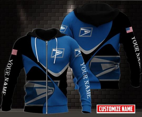 Discover Personalized Postal Service Hoodie, Postal Worker 3D Printed Zip Hoodie